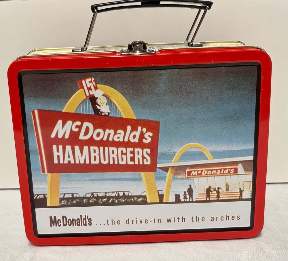 Vintage 1998 McDonald's Drive-In with the Arches Collectible Metal Tin Lunch Box